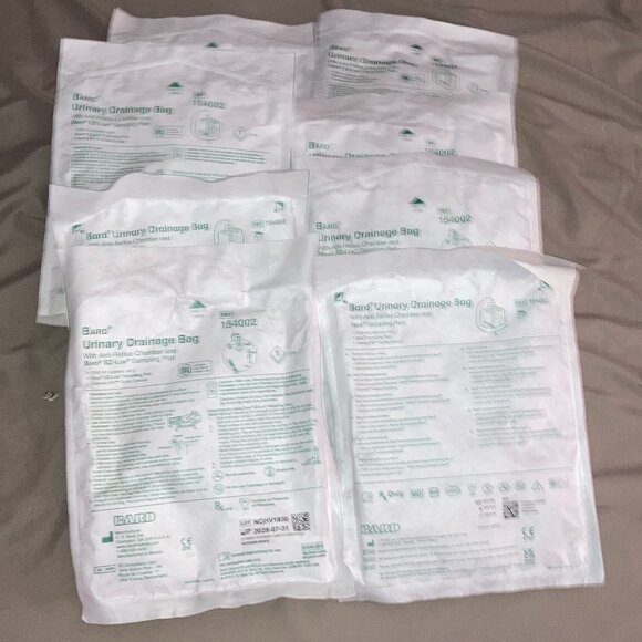 Bard Urinary Drain  Bag w/EZ Lok 154002 2000ml lot of 8 - Picture 1 of 4